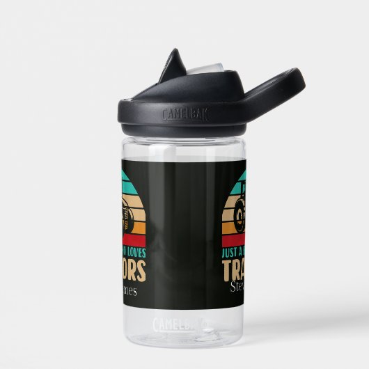 Bouteille D'eau Cool juste garçon aime tracteurs ajouter nom (Gauche)