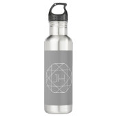 Bouteille D'eau Cool monogram, style vibe | Grey & White (Devant)