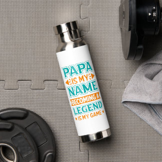 Bouteille D'eau Cool Papa Dad word art 