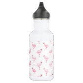 Bouteille D'eau Cool rose Tropical Flamingo Patte sur blanc (Droite)