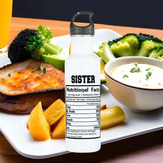 Bouteille D'eau cool Soeur faits art-mot