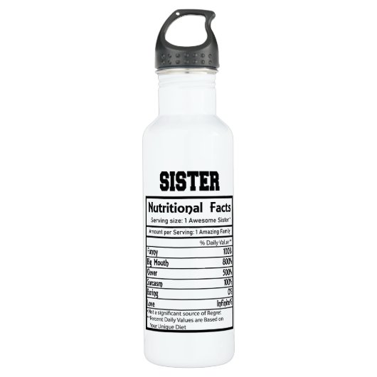 Bouteille D'eau cool Soeur faits art-mot (Devant)