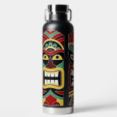 Bouteille D'eau Cool Tiki Totems nom personnalisé (Avant)