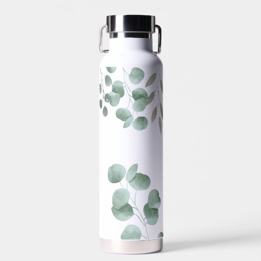 Bouteille D'eau Cool Vert Élégante Calligraphie Nom personnalisé (Avant)