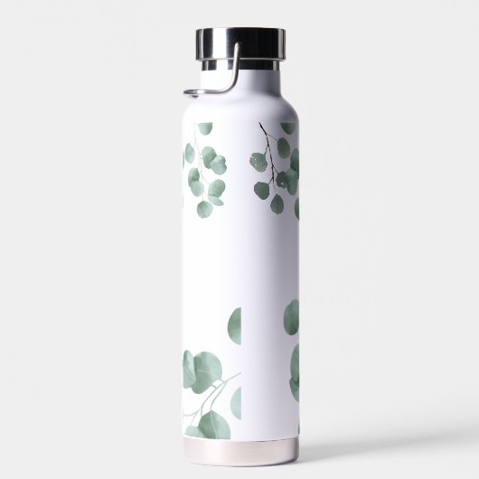 Bouteille D'eau Cool Vert Élégante Calligraphie Nom personnalisé (Plage)