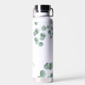 Bouteille D'eau Cool Vert Élégante Calligraphie Nom personnalisé (Arrière)