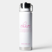 Bouteille D'eau Coordinateur Chaos Calligraphie rose Nom du script (Arrière)