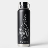 Bouteille D'eau Coq tribal noir et blanc (Plage)