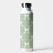 Bouteille D'eau Coquette Bows Gingham Pattern Cream Sage Green  (Gauche)