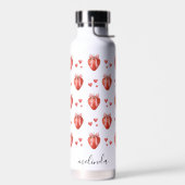 Bouteille D'eau Coquette Motif Monogramme de la mignonne fraise (Gauche)