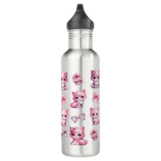 Bouteille D'eau Coquette rose mignonne Bows esthétique (Droite)