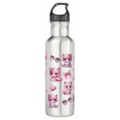 Bouteille D'eau Coquette rose mignonne Bows esthétique (Devant)