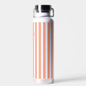 Bouteille D'eau Coral French Beach Stripe Monogramme personnalisé (Arrière)