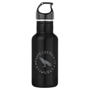 Bouteille D'eau Corbeau d'Odin Viking Mythologie runes runique