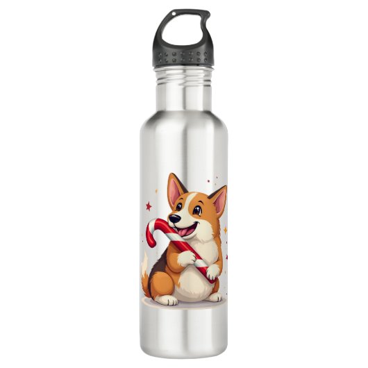 Bouteille D'eau Corgi Candy Cane Joy (Devant)