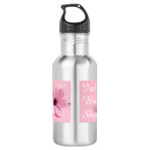 Bouteille D'eau Cosmos Floral Script Rose Pâle Enterrement de Vie  (Dos)
