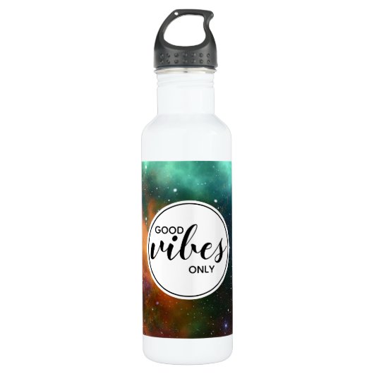 Bouteille D'eau Cosmos Space Galaxy Good Vibes (Devant)