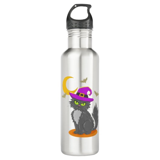Bouteille D'eau Costume Halloween Chat Halloween (Devant)