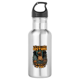 Bouteille D'eau Costume Humain Pug Halloween Citrouille Pierre Tom