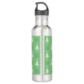 Bouteille D'eau Cosy sapin de Noël affreux pull à damiers motif (Dos)