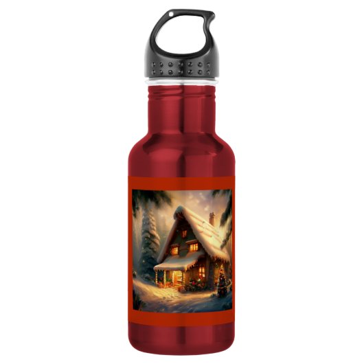 Bouteille D'eau Cottage de Noël 8 (Devant)