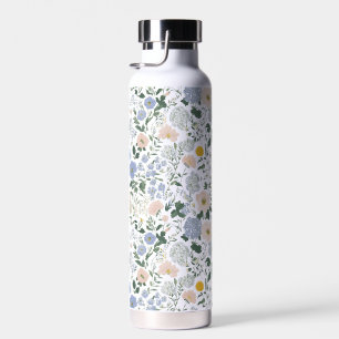 Bouteille D'eau Cottagecore Fleur Sauvage Bleu Rosé