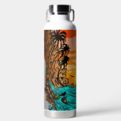 Bouteille D'eau Coucher de soleil de palmier (Avant)