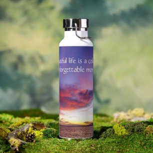 Bouteille D'eau Coucher de soleil époustouflant sur la coutume de