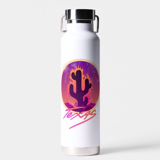 BOUTEILLE D'EAU COUCHER DE SOLEIL NEON CACTUS (Avant)