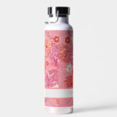 Bouteille D'eau Coucher de soleil Rose Floral Custom (Plage)