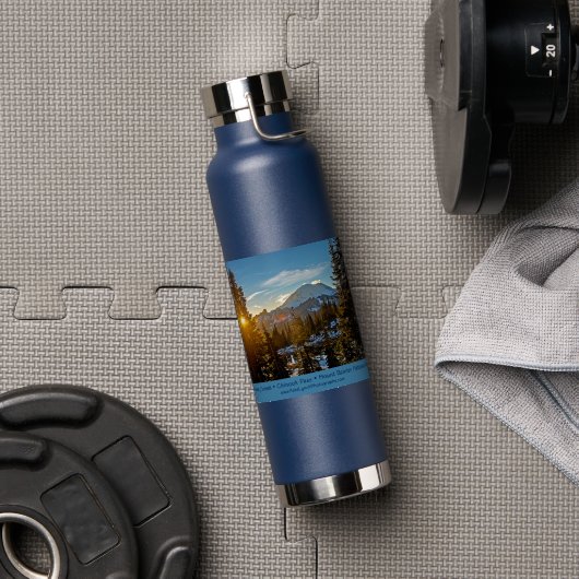 Bouteille D'eau Coucher de soleil sur le col Chinook (Salle de sport (pivotée))