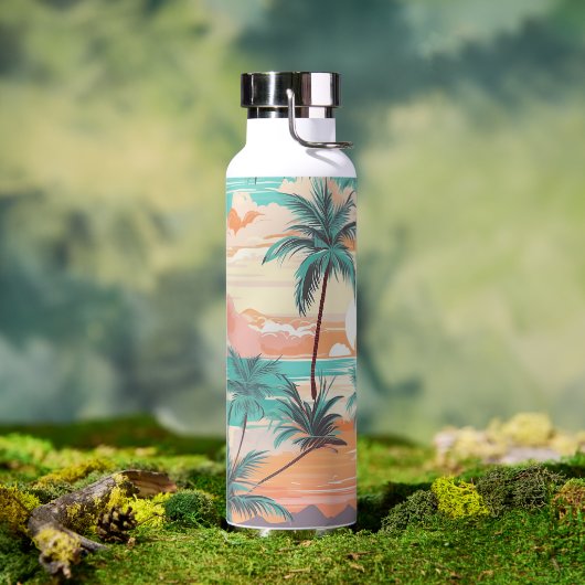 Bouteille D'eau Coucher de soleil sur une plage tropicale (Extérieur (pivotée))