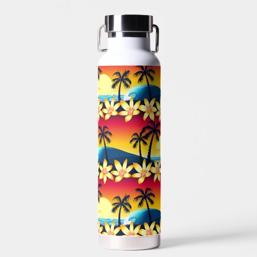 Bouteille D'eau Coucher de soleil tropical (Avant)