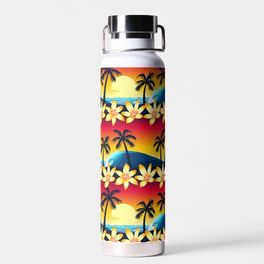 Bouteille D'eau Coucher de soleil tropical (Arrière)