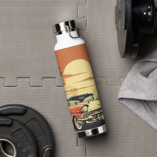 Bouteille D'eau Coucher de soleil Tropical de voiture Rétro