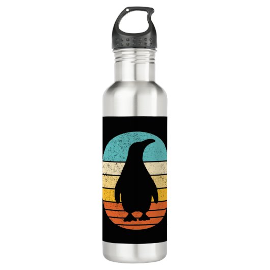 Bouteille D'eau Coucher de soleil Vintage rétro Penguin (Devant)