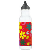 Bouteille D'eau Couleur d'alimentation Flower sur Motif rouge (Droite)