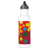 Bouteille D'eau Couleur d'alimentation Flower sur Motif rouge (Gauche)