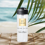 Bouteille D'eau couleur de marque du logo de l'entreprise<br><div class="desc">Arrière - plan transparent. Personnalisez et ajoutez le logo de votre entreprise,  un texte et un nom/signature (supprimer si non désiré) Texte noir. Vous pouvez ajouter votre couleur de marque comme arrière - plan.</div>