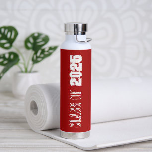 Bouteille D'eau Couleurs de l'école Rouge et Blanc Année de promot
