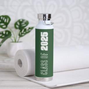 Bouteille D'eau Couleurs de l'école vert et blanc Année de promoti