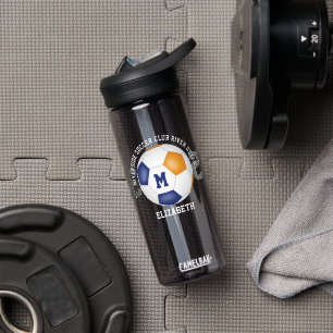 Bouteille D'eau Couleurs de l'équipe du club scolaire bleu orange