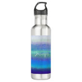 Bouteille D'eau Couleurs douces bleu et vert (Devant)