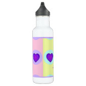 Bouteille D'eau Couleurs pastel & coeurs violets battre (Droite)