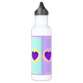 Bouteille D'eau Couleurs pastel & coeurs violets battre (Gauche)