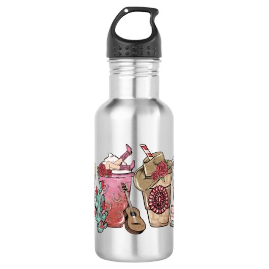 Bouteille D'eau Coupes de café Country Cowboy | Thème occidental (Devant)