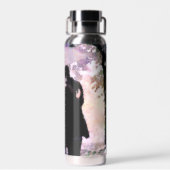 Bouteille D'eau Couple en amour S'embrasser dans la pluie Art Abst (Arrière)