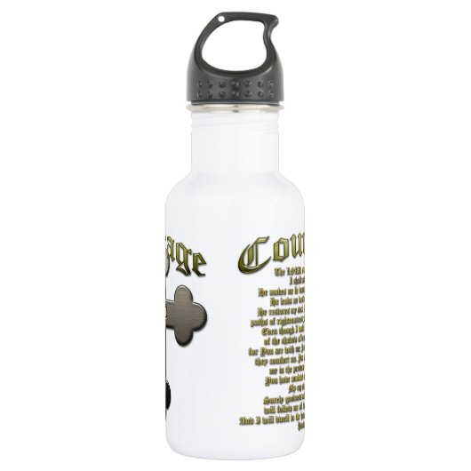 Bouteille D'eau Courage - psaume 23 (Devant)