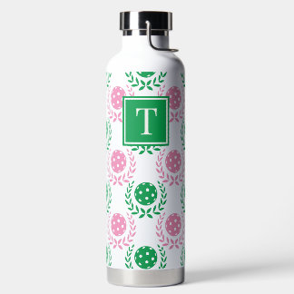 Bouteille D'eau Couronne de laurier de pickleball preppy - Rose et