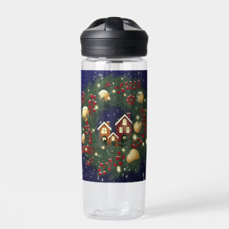 Bouteille D'eau Couronne de Noël avec branches de pin